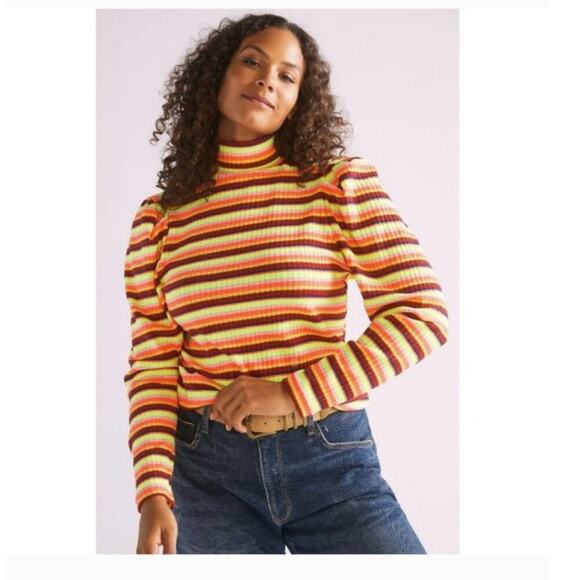 Anthropologie Tops - Maeve by Anthropologie Turtleneck Multicolor Ribbed top